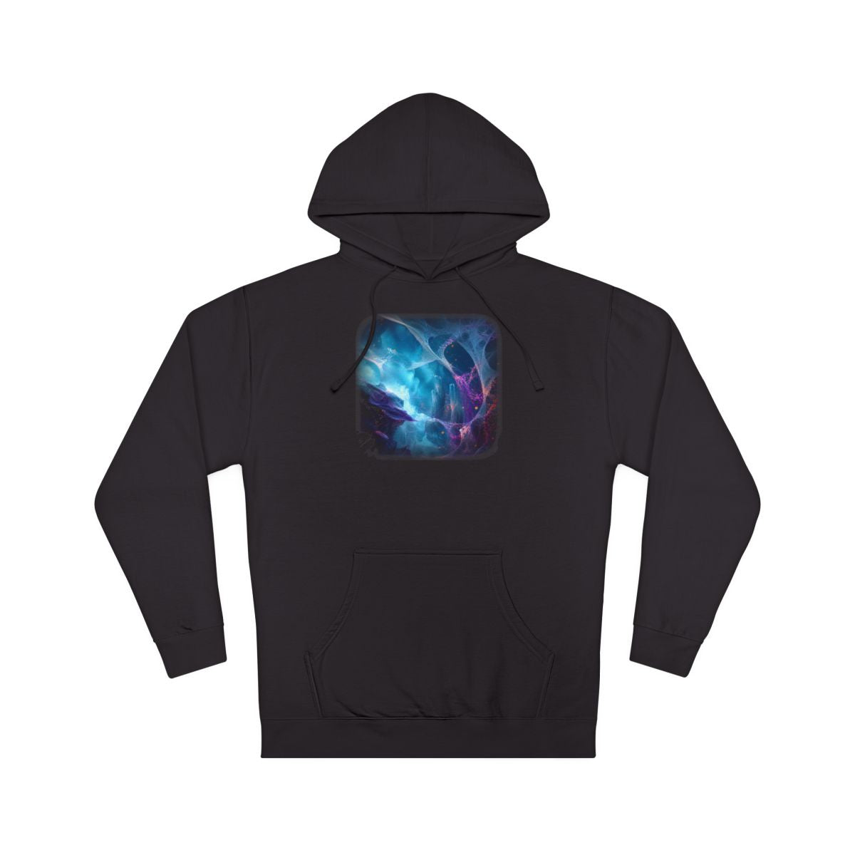 Rootless Weather Cathedral KOSVYRE hoodie product mockup, front view