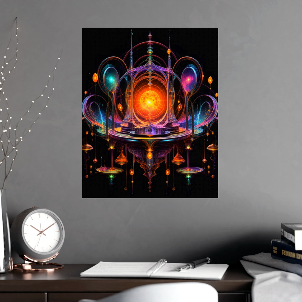 Saffron Void Observatory KOSVYRE poster product mockup, alternate view