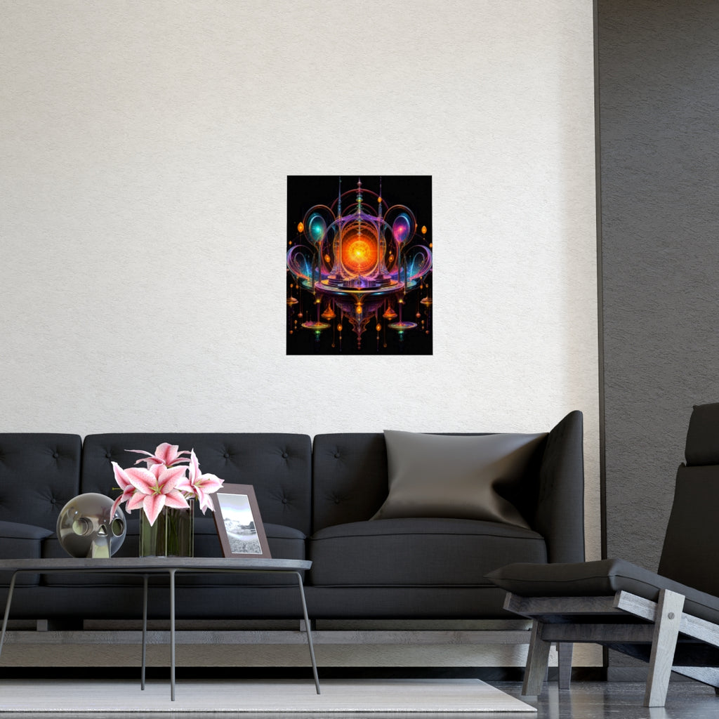 Saffron Void Observatory KOSVYRE poster product mockup, detail view
