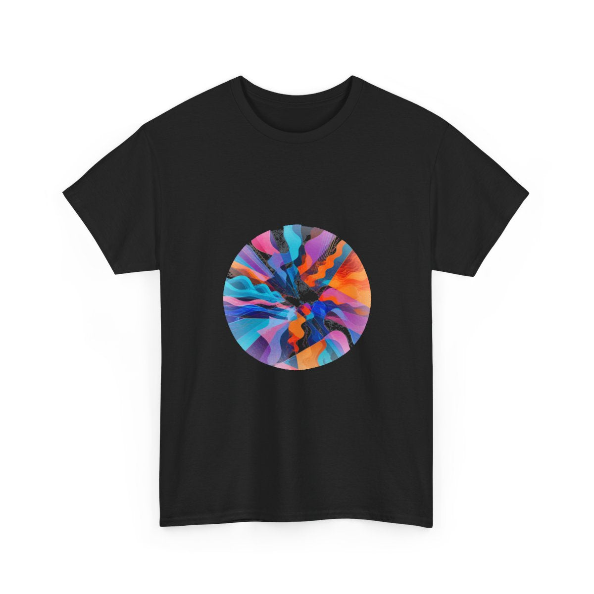 Shatterwave Aperture KOSVYRE graphic tee product mockup, alternate front view