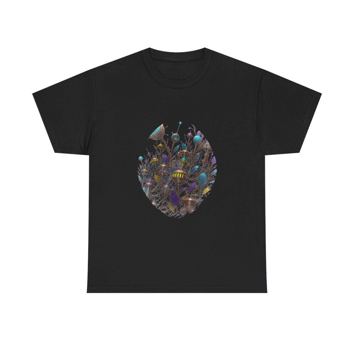 Signal Machine Orchard KOSVYRE graphic tee product mockup, front view