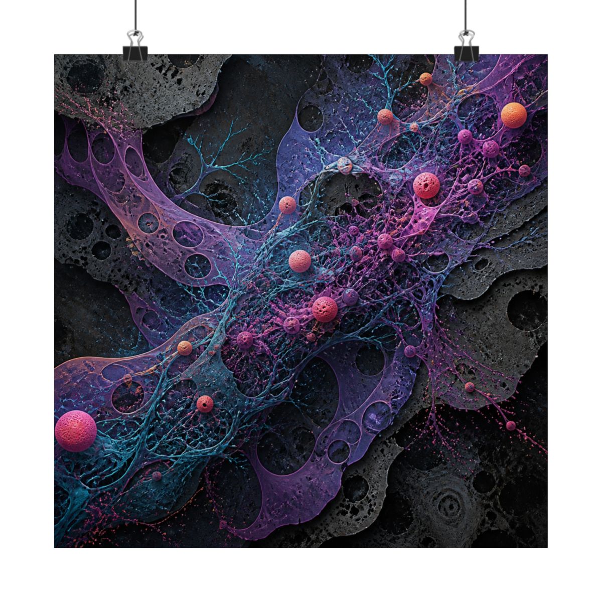 Signal Moss Protocol KOSVYRE art print product mockup, alternate front view
