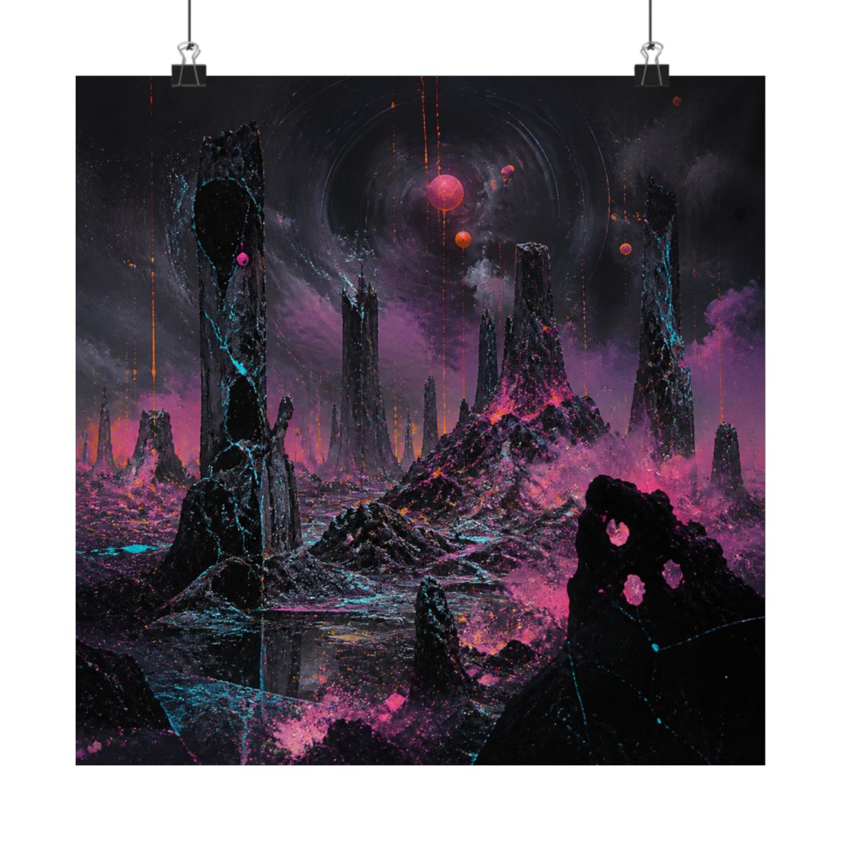 Signal Salt Ruins KOSVYRE art print product mockup, alternate front view