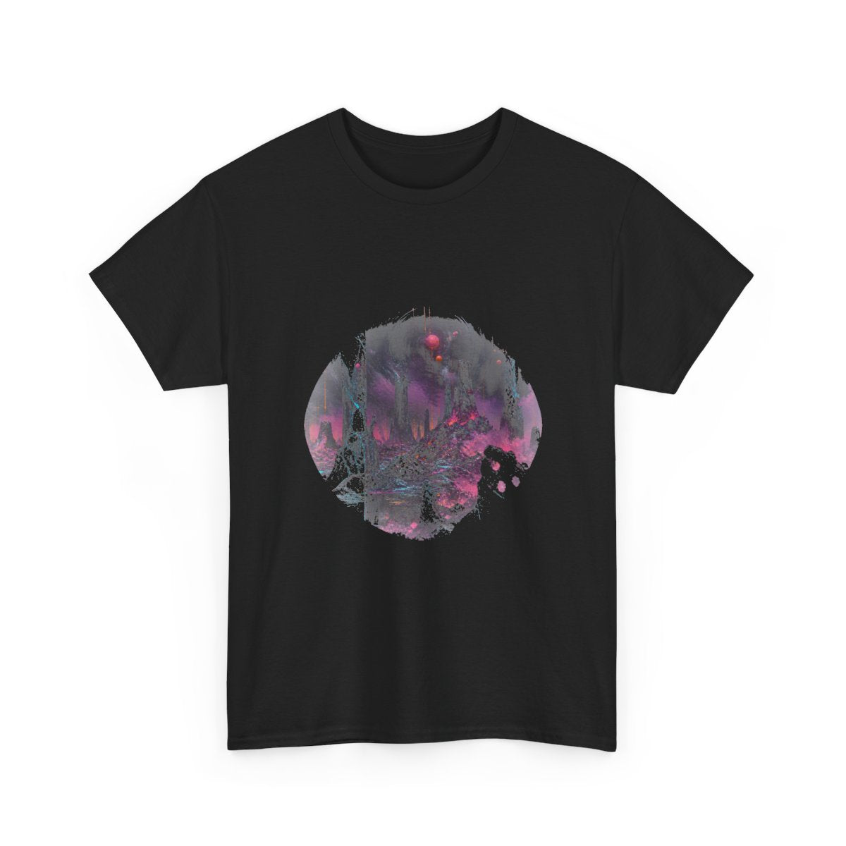 Signal Salt Ruins KOSVYRE graphic tee product mockup, alternate front view