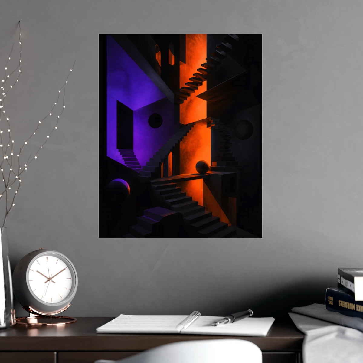 Silent Stairwell Vector KOSVYRE poster product mockup, alternate view