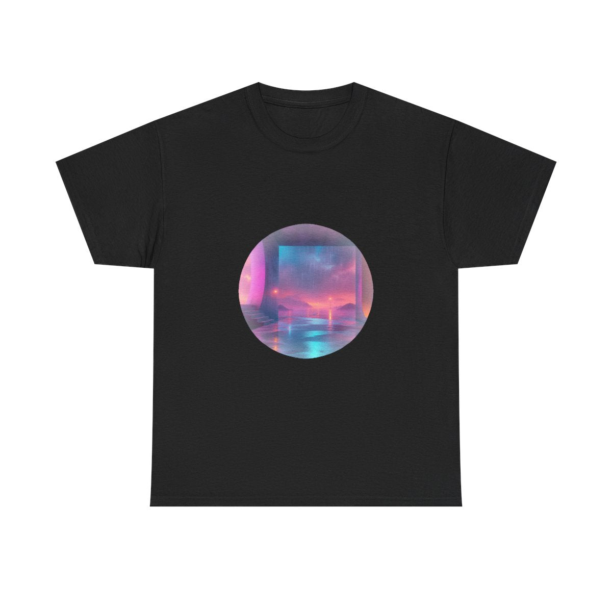 Soft Exit Under Rain KOSVYRE graphic tee product mockup, front view