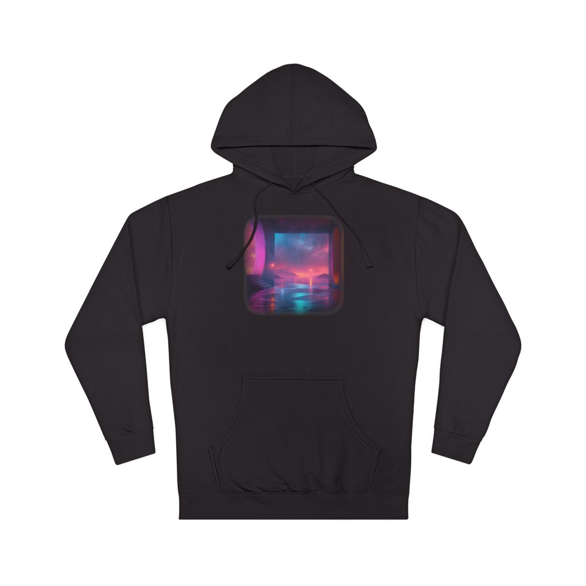 Soft Exit Under Rain KOSVYRE hoodie product mockup, front view