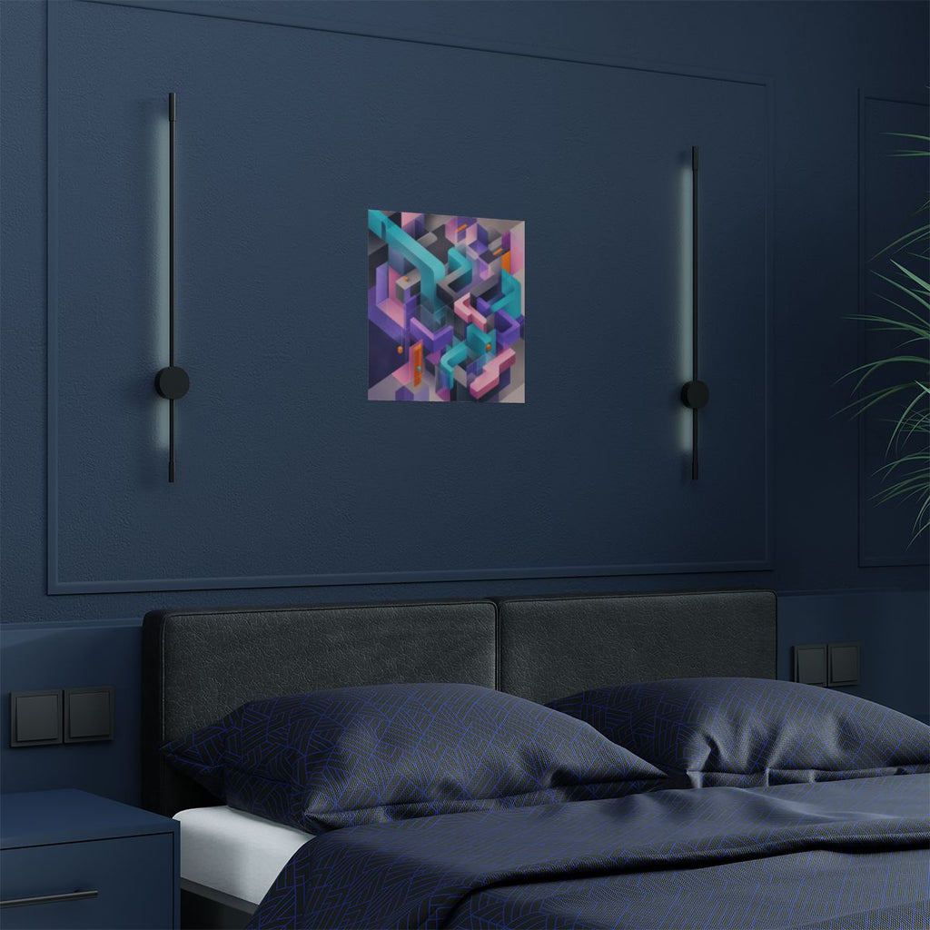 Soft Geometry Engine KOSVYRE art print product mockup, detail view