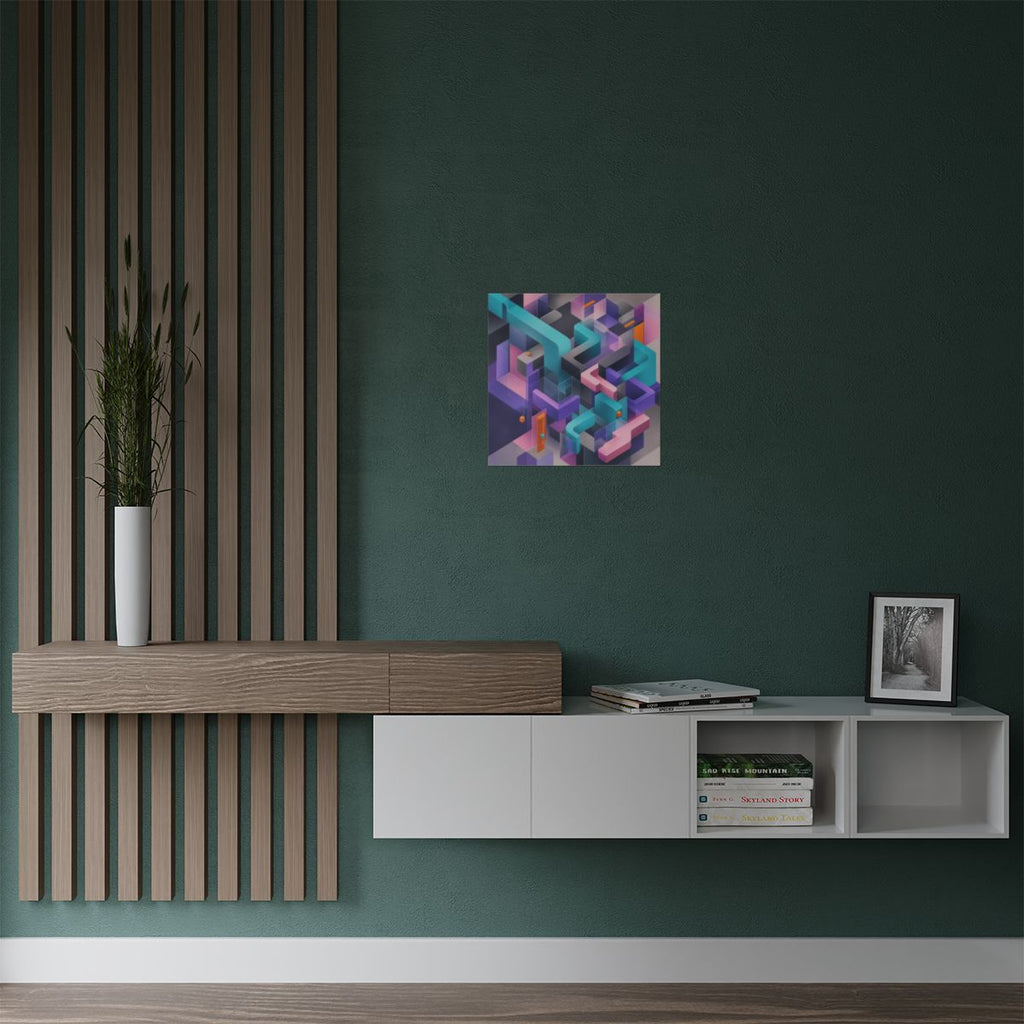 Soft Geometry Engine KOSVYRE art print product mockup, alternate view