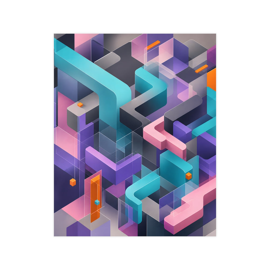 Soft Geometry Engine KOSVYRE poster product mockup, front view