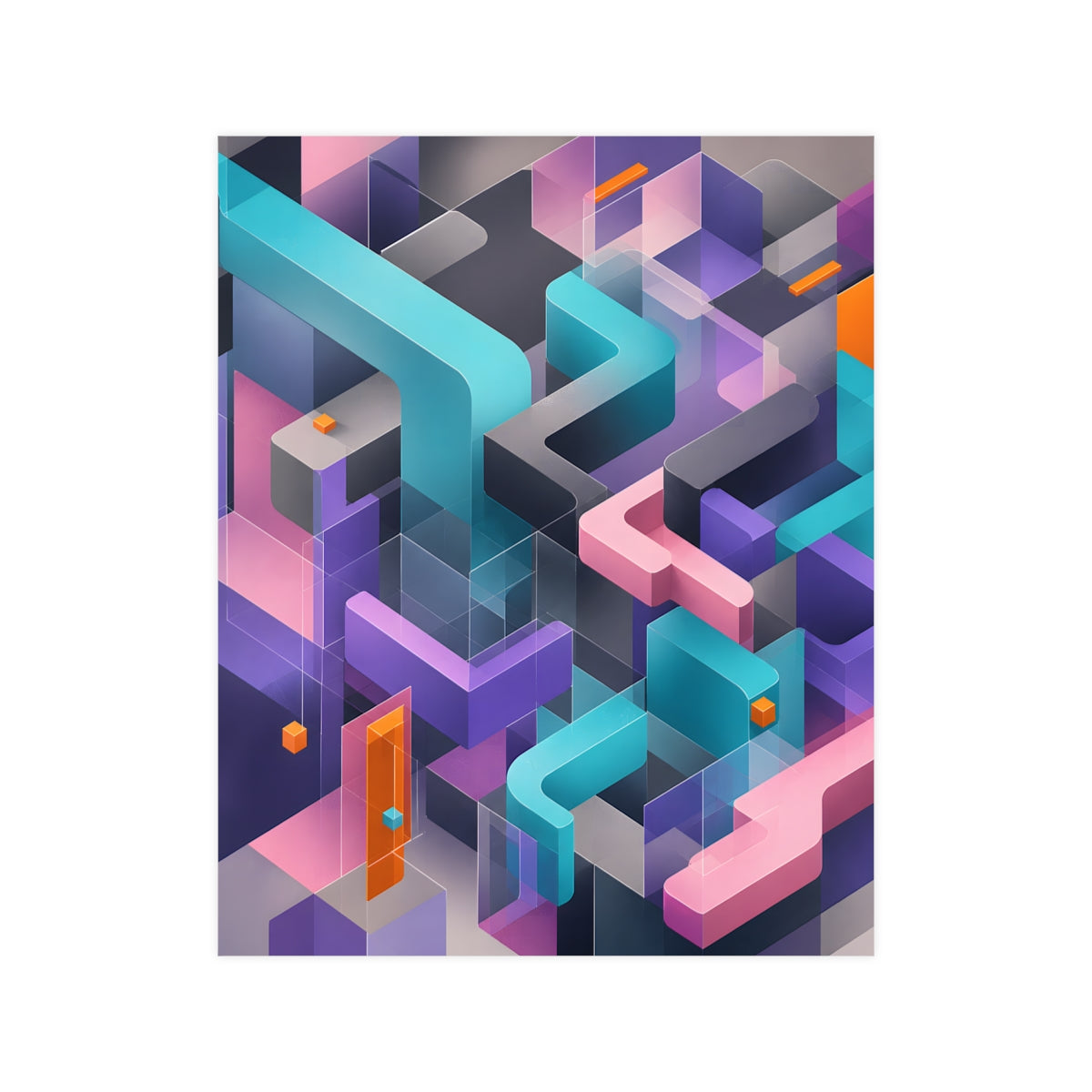 Soft Geometry Engine KOSVYRE poster product mockup, front view