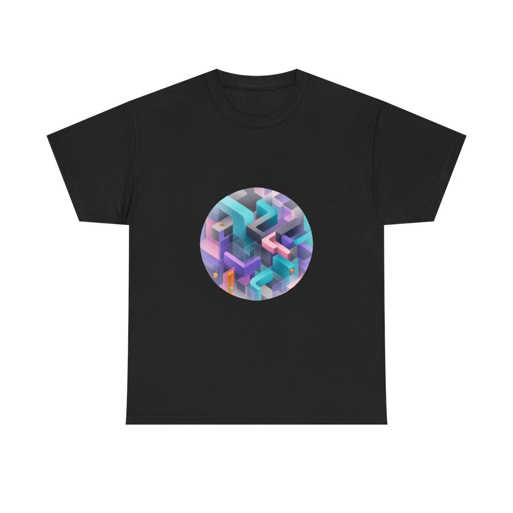 Soft Geometry Engine KOSVYRE graphic tee product mockup, front view