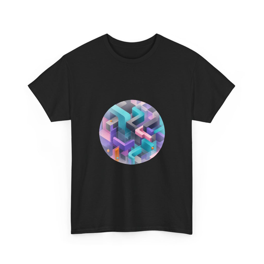 Soft Geometry Engine KOSVYRE graphic tee product mockup, alternate front view