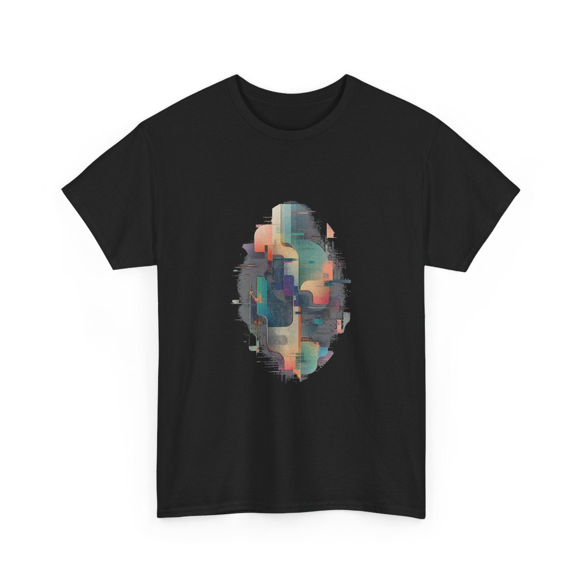 Soft Vector Ruin KOSVYRE graphic tee product mockup, alternate front view