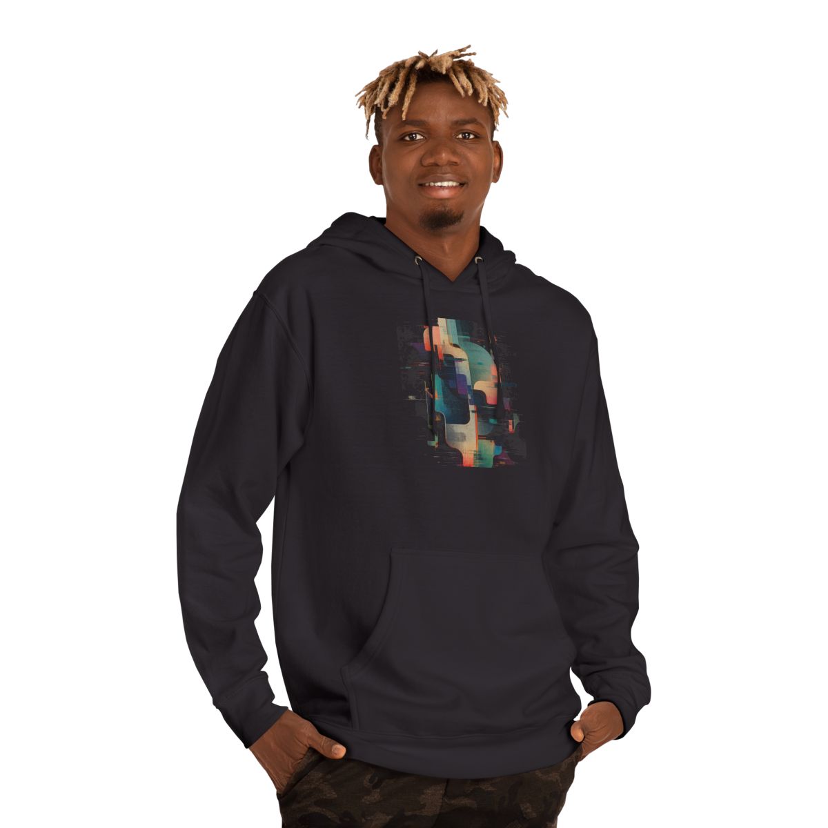 Soft Vector Ruin KOSVYRE hoodie product mockup, person 2 front view