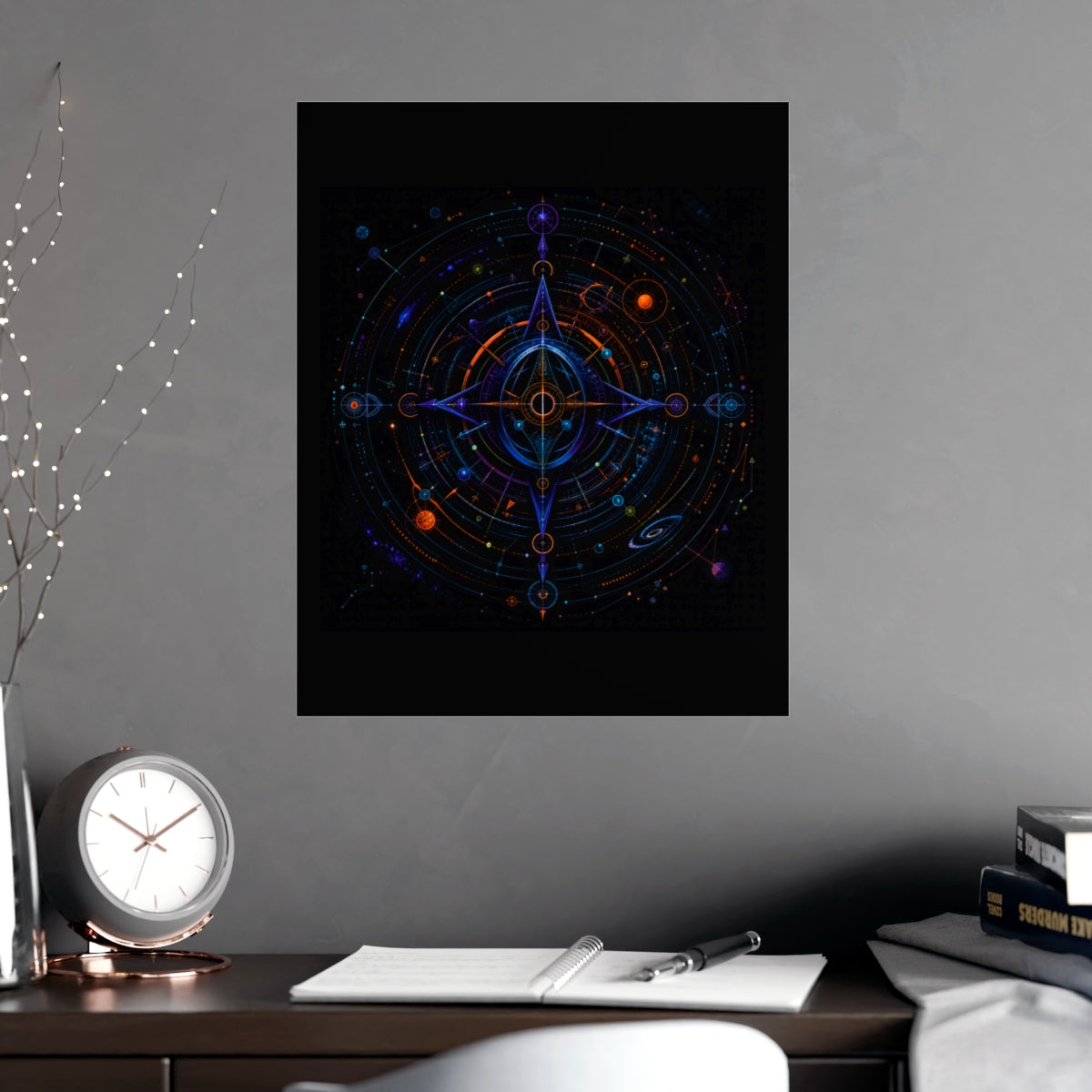 Spectral Cartography KOSVYRE poster product mockup, alternate view