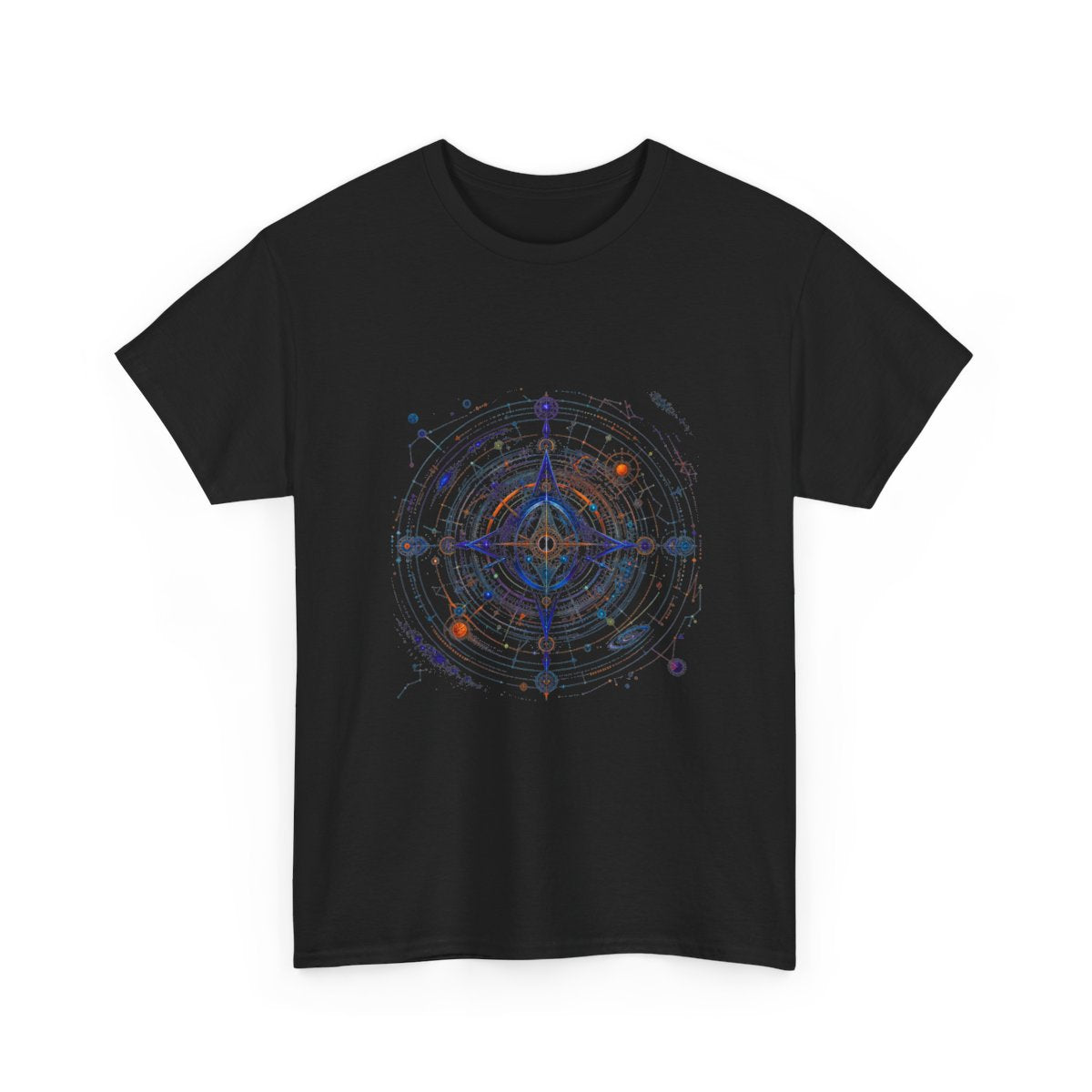 Spectral Cartography KOSVYRE graphic tee product mockup, detail view
