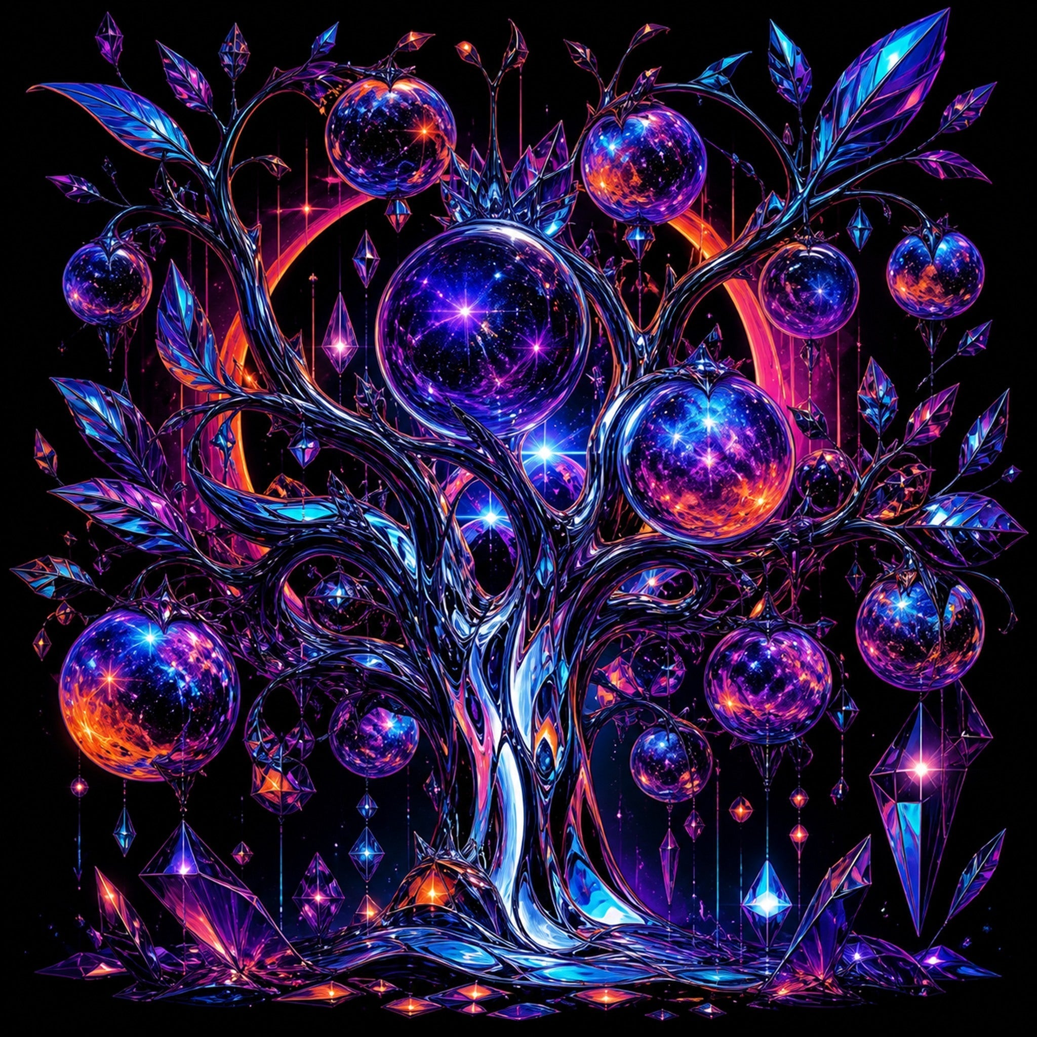 Close-up of the original KOSVYRE artwork Stroboscopic Orchard