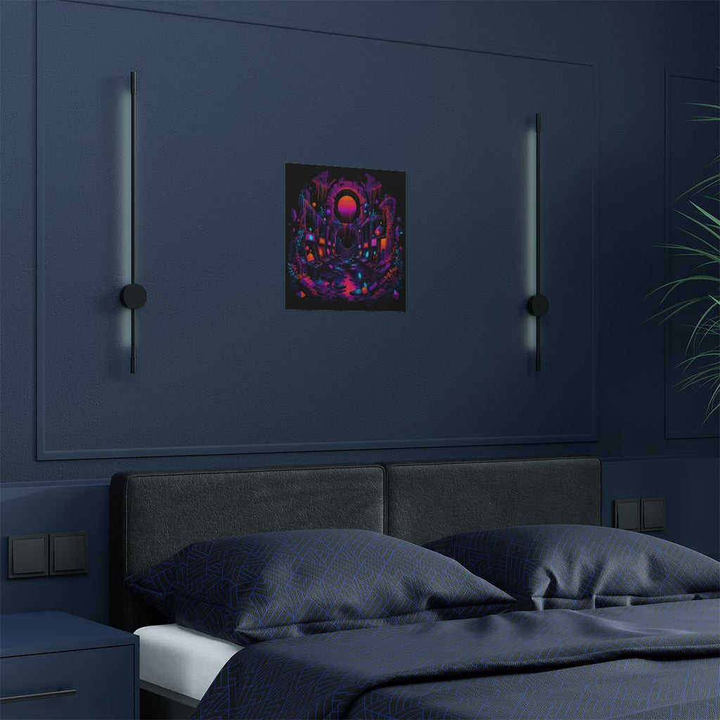 Sunsetless Arcade Ruin KOSVYRE art print product mockup, detail view