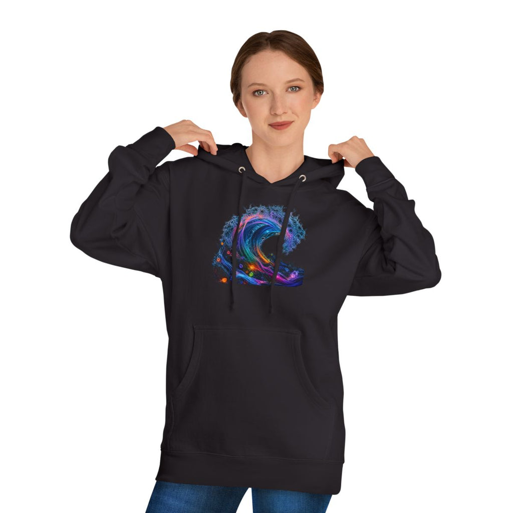 Synthetic Tide KOSVYRE hoodie product mockup, person 1 front view