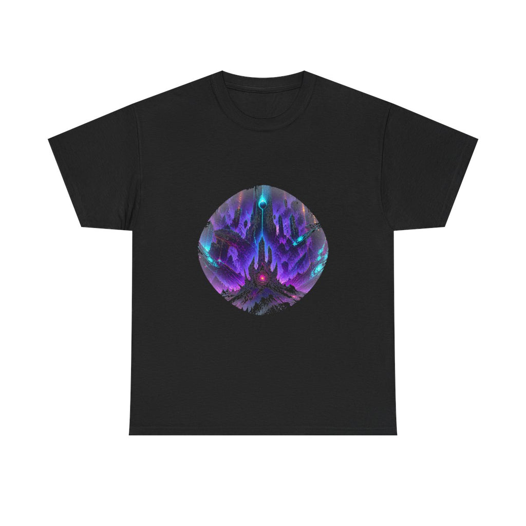 Terminal Bloom KOSVYRE graphic tee product mockup, front view