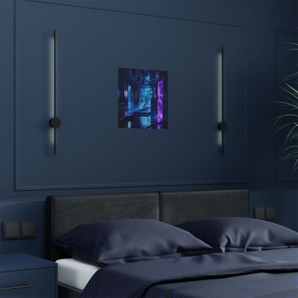 The Last Blue Corridor KOSVYRE art print product mockup, detail view