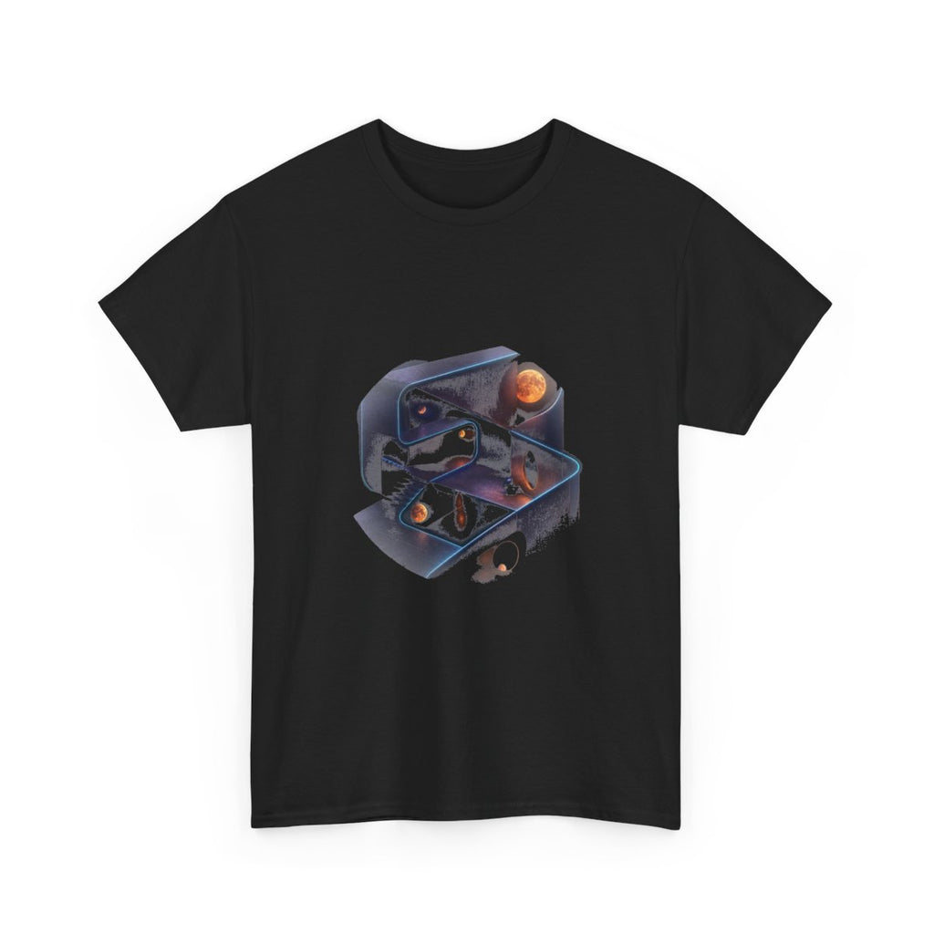The Room That Folds KOSVYRE graphic tee product mockup, alternate front view