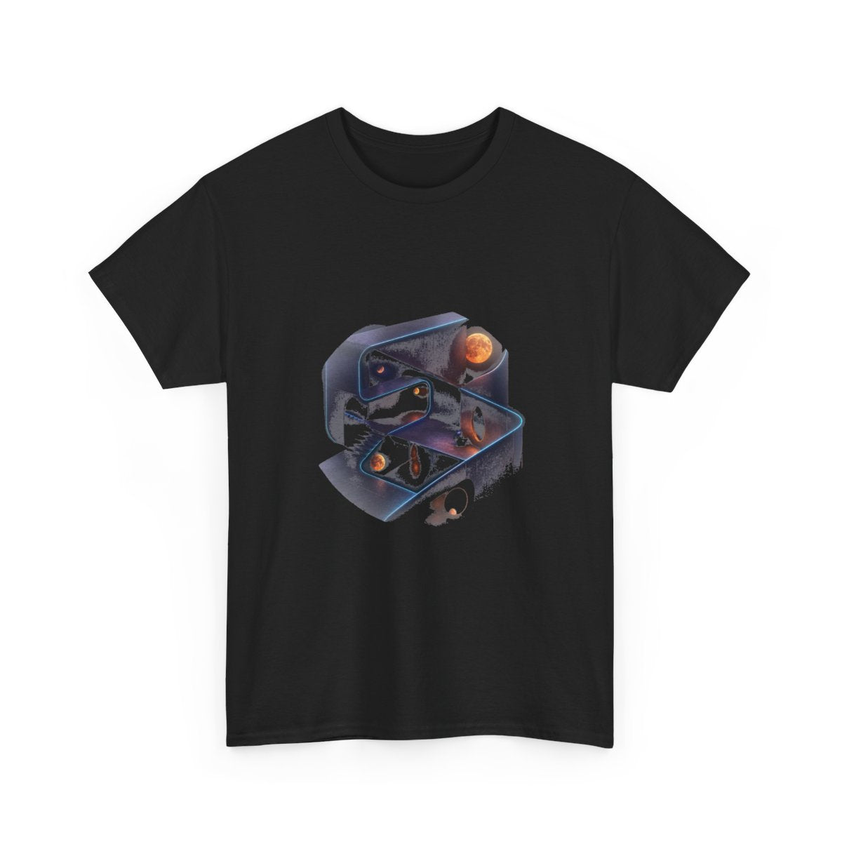 The Room That Folds KOSVYRE graphic tee product mockup, alternate front view