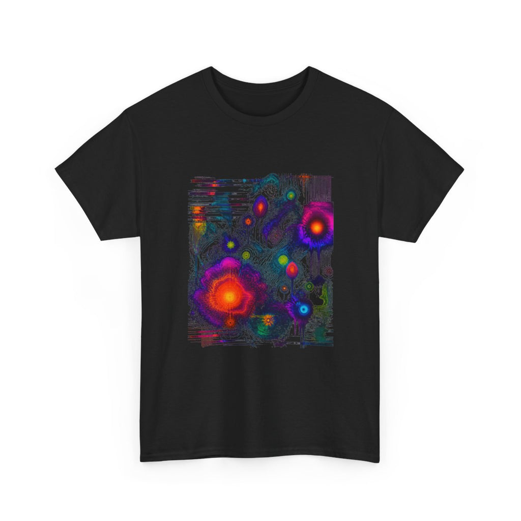 Thermal Bloom Archive KOSVYRE graphic tee product mockup, alternate front view