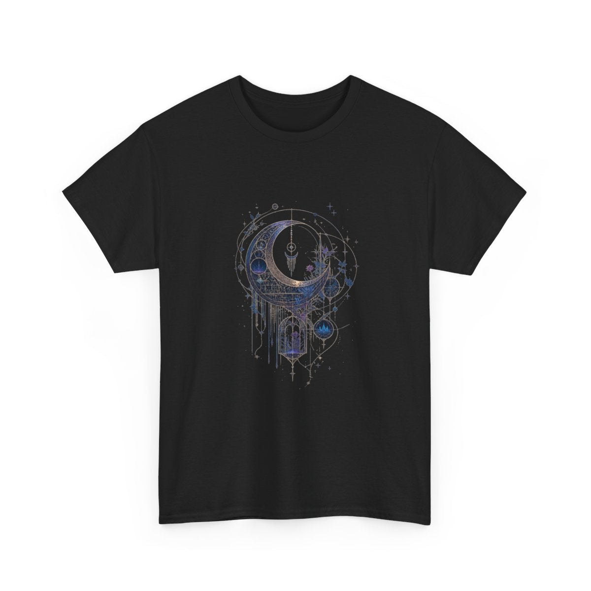 Threaded Moon Archive KOSVYRE graphic tee product mockup, alternate front view