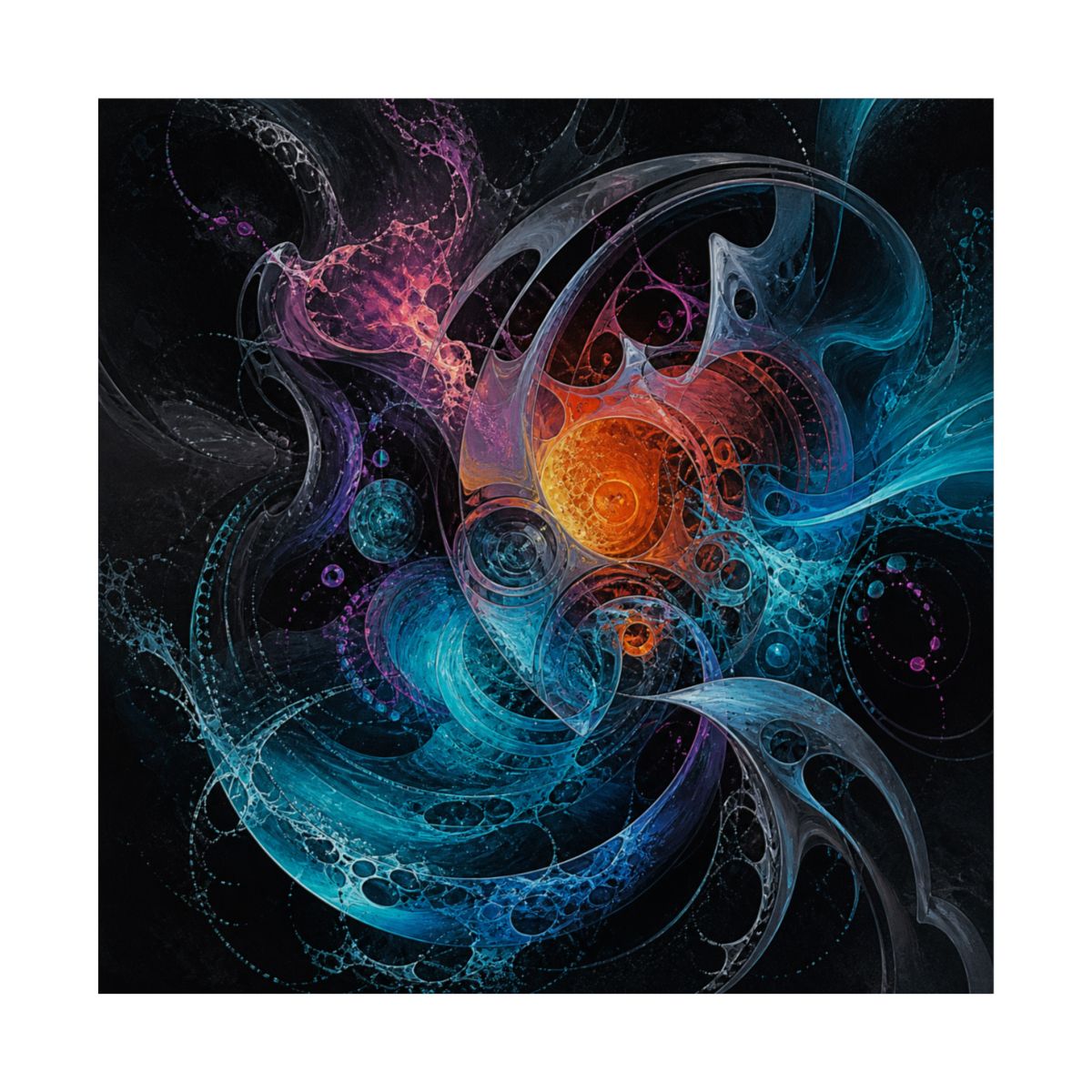 Tidal Glyph Engine KOSVYRE art print product mockup, front view