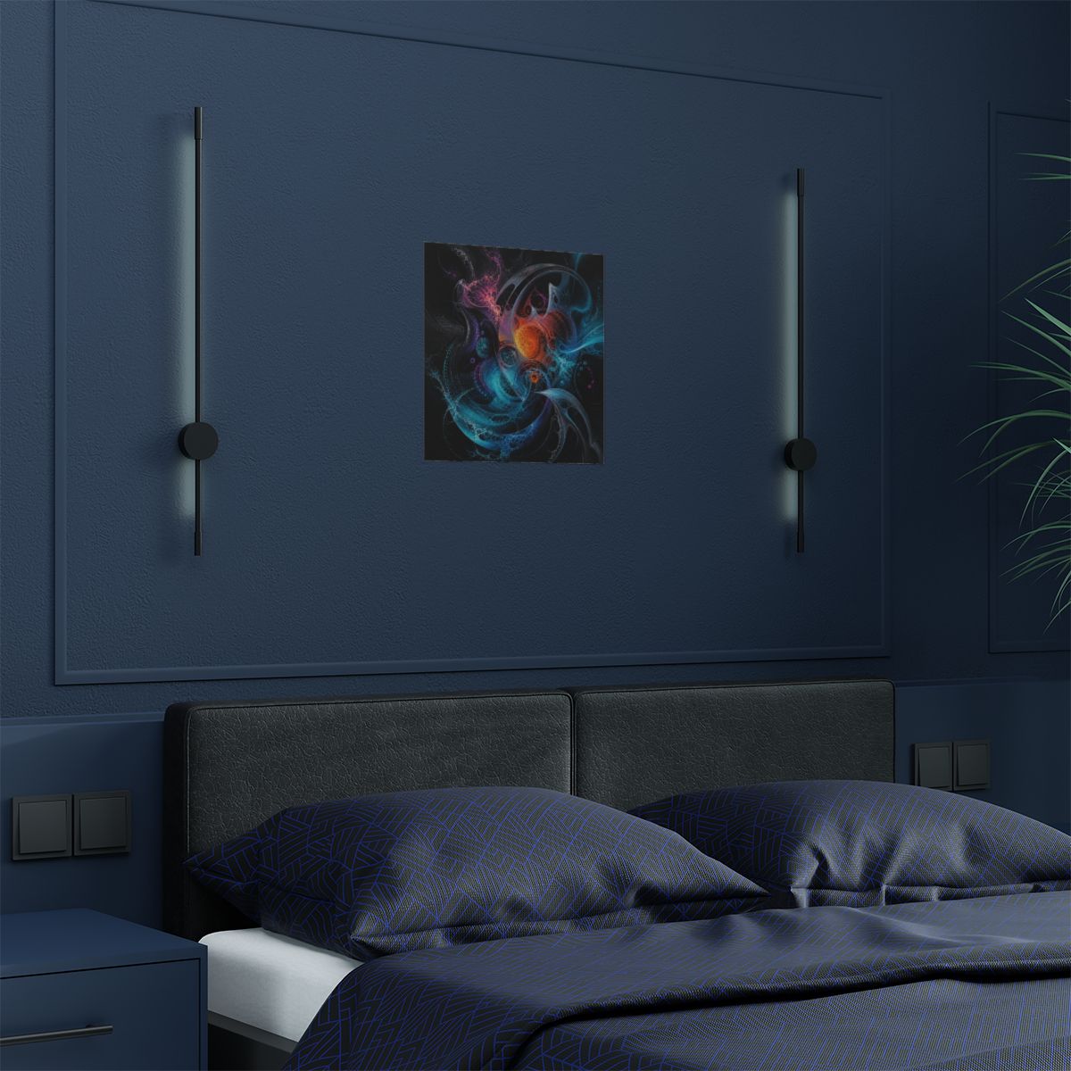 Tidal Glyph Engine KOSVYRE art print product mockup, detail view