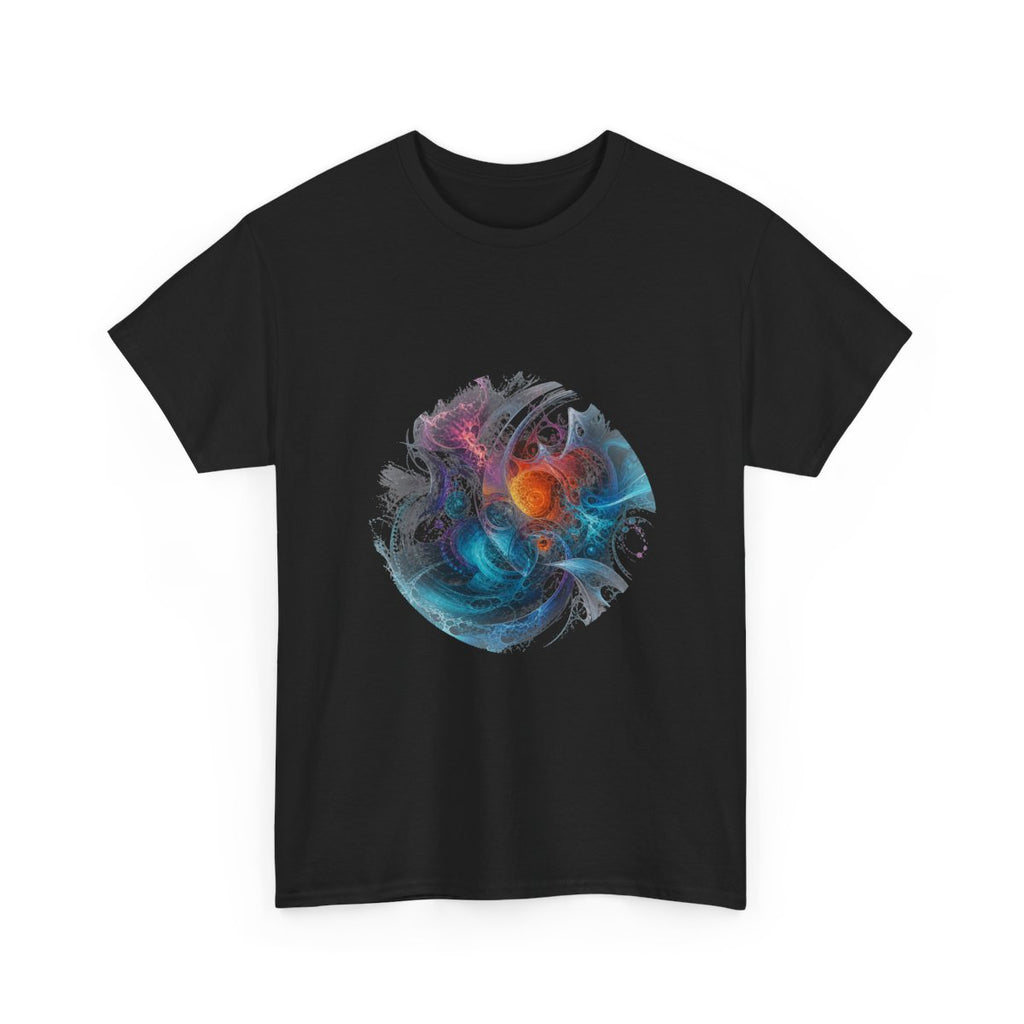 Tidal Glyph Engine KOSVYRE graphic tee product mockup, alternate front view