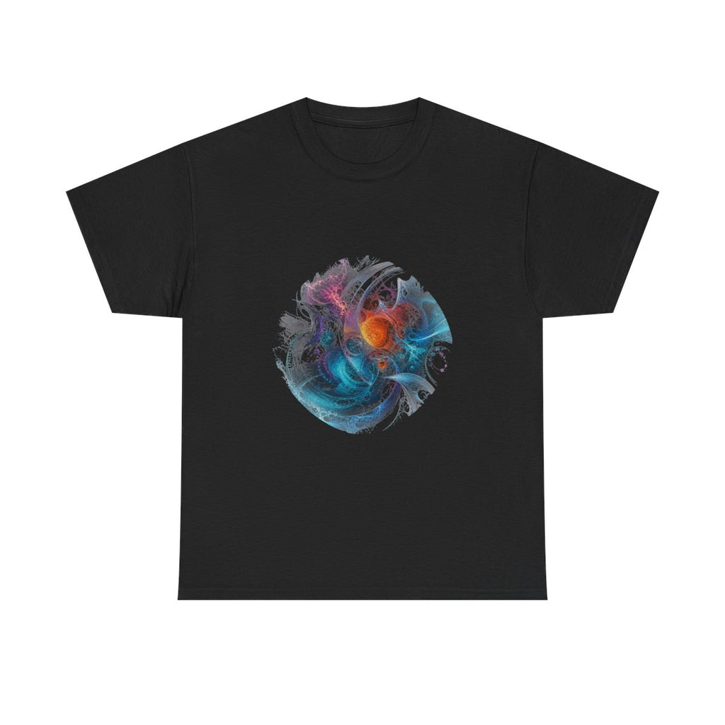 Tidal Glyph Engine KOSVYRE graphic tee product mockup, front view