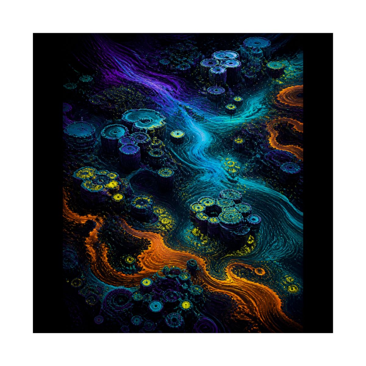 Tidal Syntax Basin KOSVYRE art print product mockup, front view