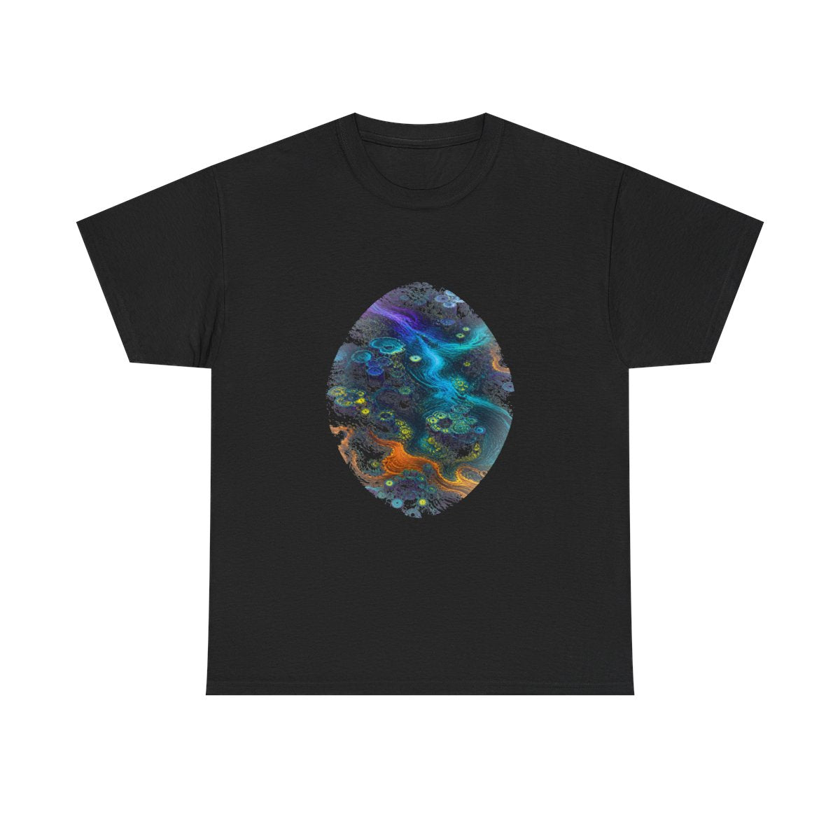 Tidal Syntax Basin KOSVYRE graphic tee product mockup, front view