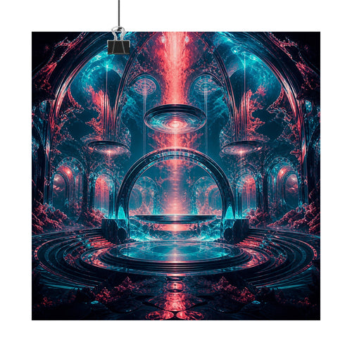 Abyssal Theater original KOSVYRE art print displayed with binder clips