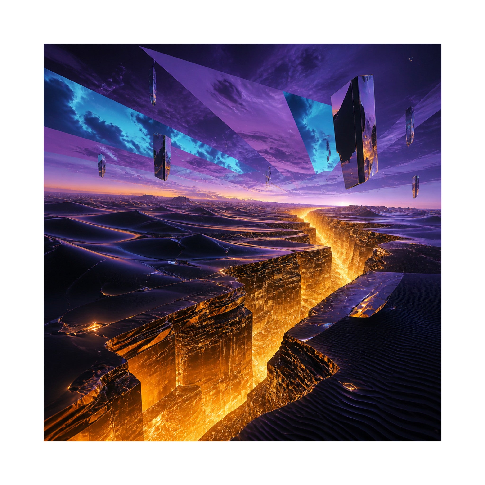 Amber Horizon Fault original KOSVYRE art print shown on a clean white display