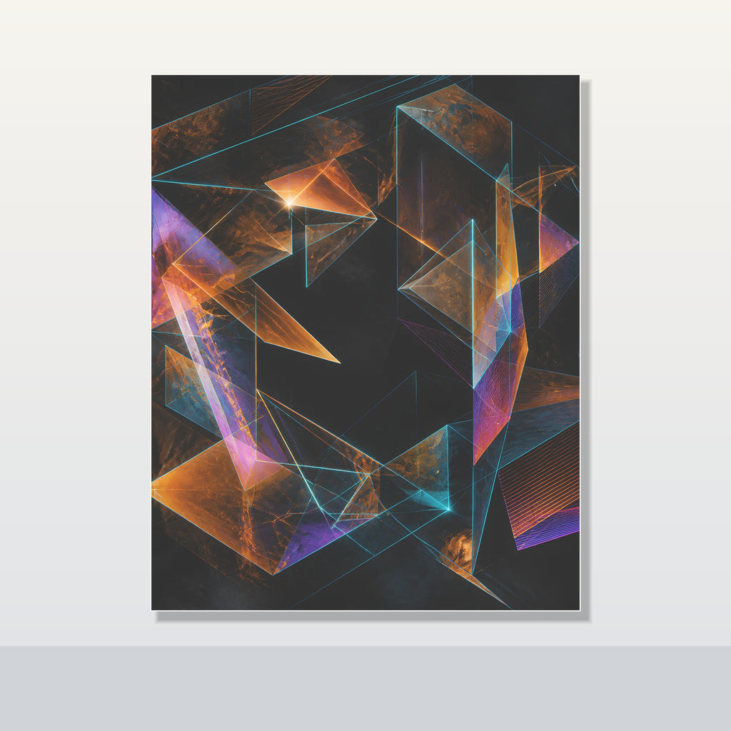 Amber Null Geometry original KOSVYRE poster shown on a clean unframed display