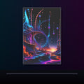 Antenna Tide Basilica original KOSVYRE poster displayed in a dark psychedelic gallery setting