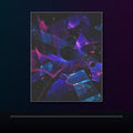 Aperture Drift Atlas original KOSVYRE poster displayed in a dark psychedelic gallery setting