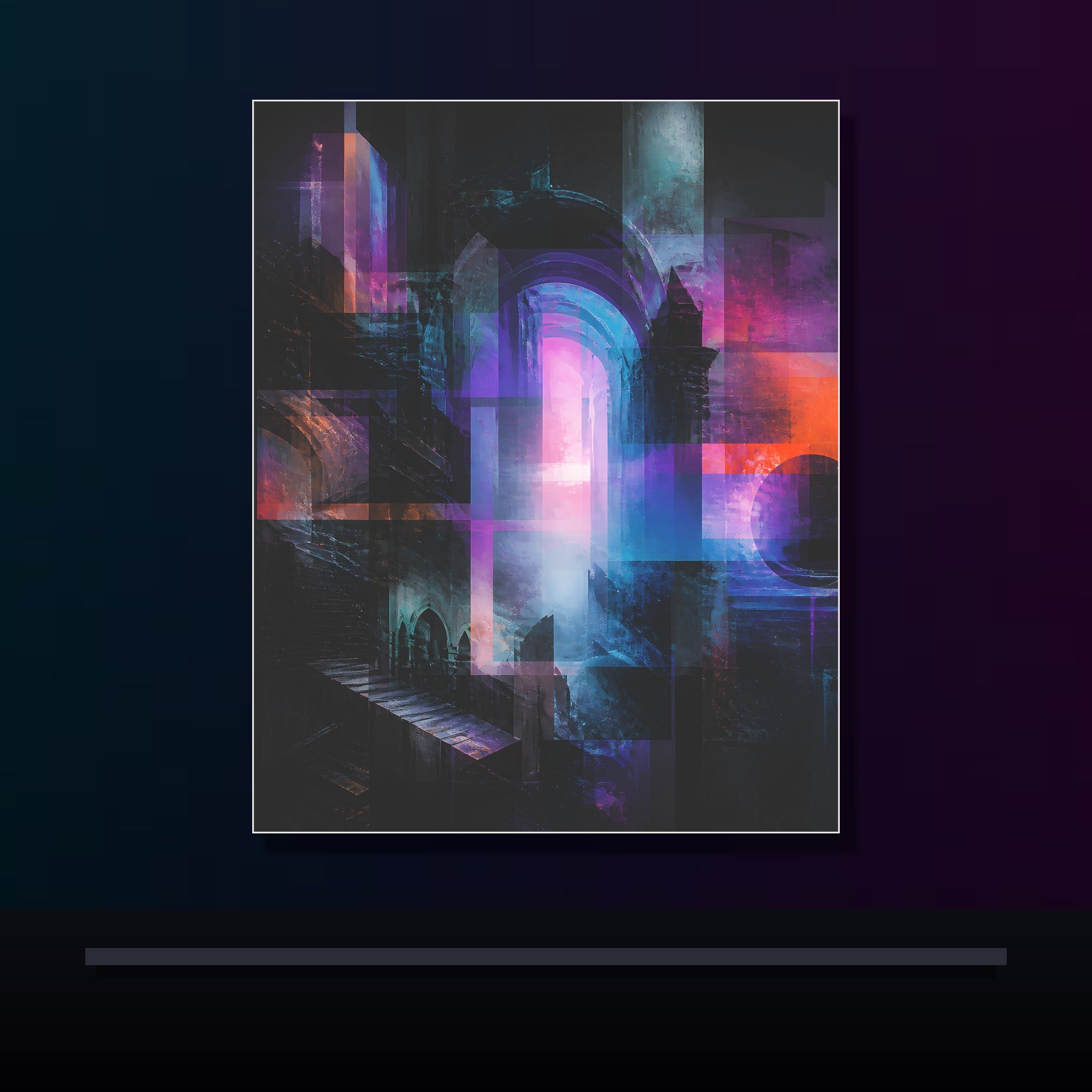 Archive of Soft Errors original KOSVYRE poster displayed in a dark psychedelic gallery setting