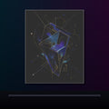 Astral Foldhouse original KOSVYRE poster displayed in a dark psychedelic gallery setting