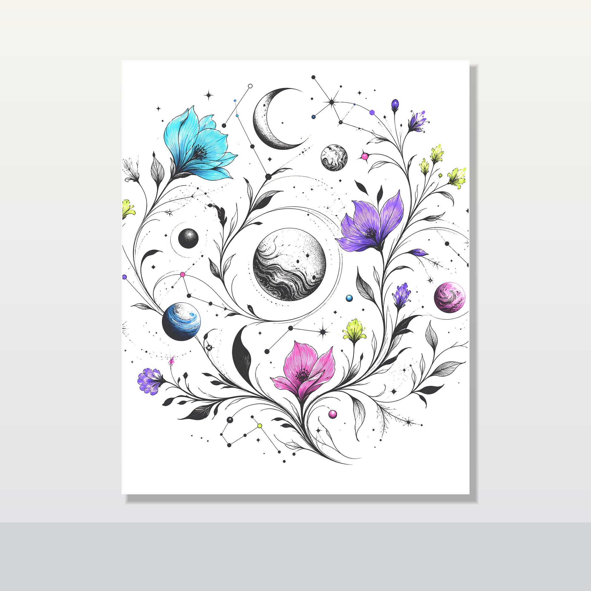 Astral Ink Garden original KOSVYRE poster shown on a clean unframed display