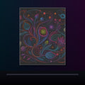 Astral Ink Tangle original KOSVYRE poster displayed in a dark psychedelic gallery setting