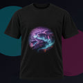 Basalt Prism Weather original KOSVYRE design on a black graphic tee against a graphite studio background