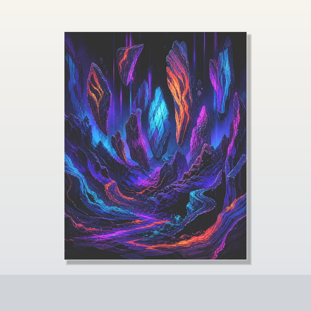 Blacklight Quarry Choir original KOSVYRE poster shown on a clean unframed display