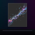 Celestial Cable Bloom original KOSVYRE poster displayed in a dark psychedelic gallery setting