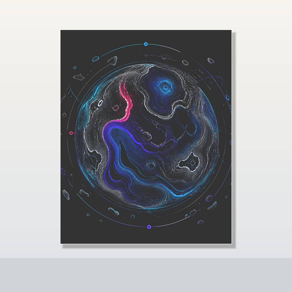 Celestial Contour original KOSVYRE poster shown on a clean unframed display