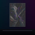 Celestial Fold Choir original KOSVYRE poster displayed in a dark psychedelic gallery setting